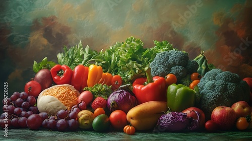 Healthy fruit platter with vibrant colors and textures highlighting nature freshness nutrition vitamin source image