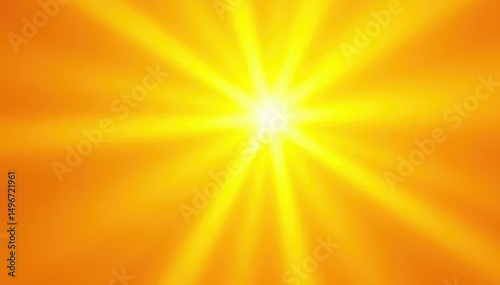 Bright yellow starburst, radiating light beams Abstract background, vibrant color, sunburst effect, design element , element, star shape, bright