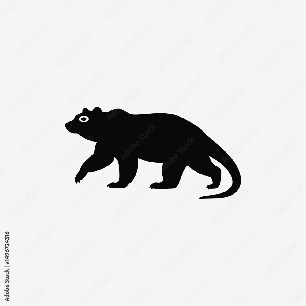 Obraz premium Minimalist Black Sanda Lizard Silhouette on White Background – Clean High-Contrast Reptile Vector Art