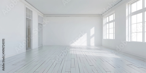 Empty light white room design blank modern architecture simplicity contemporary modern studio.