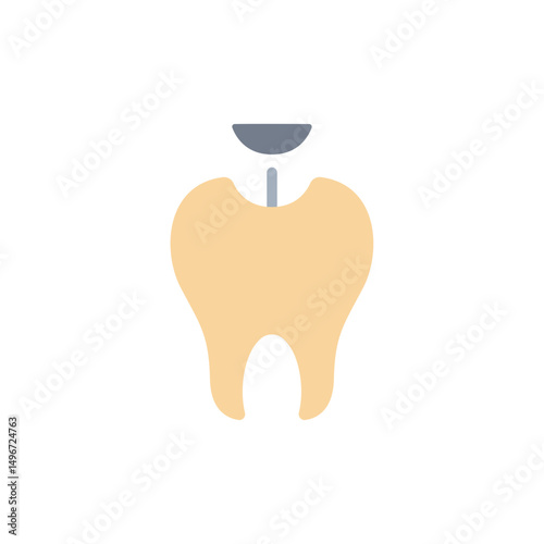 Dental health symbol showcasing tooth restoration with subtle gradient design