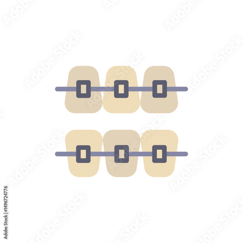 Orthodontic appliance showcasing fixed dental braces for teeth alignment correction