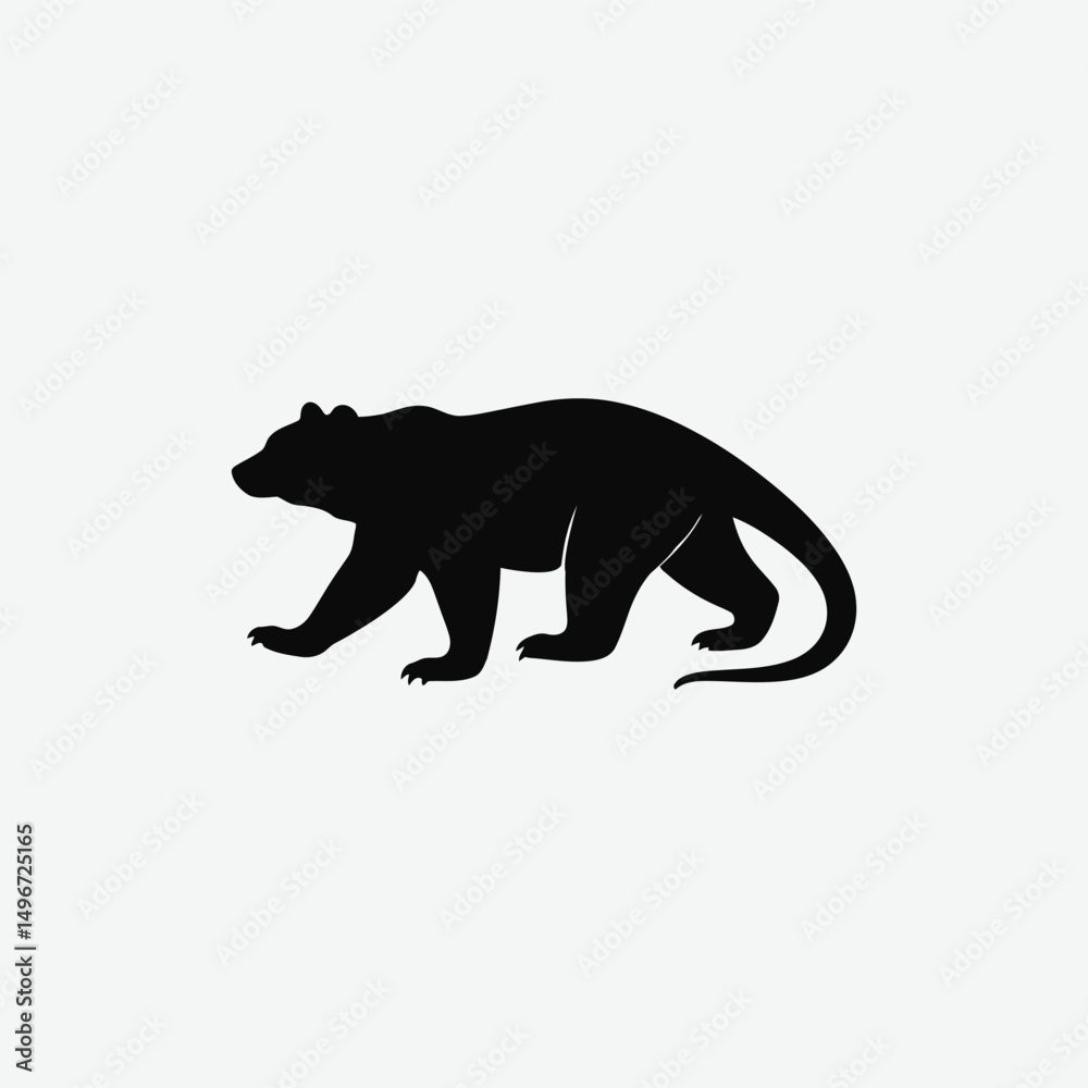 Obraz premium Minimalist Black Sanda Lizard Silhouette on White Background – Clean High-Contrast Reptile Vector Art
