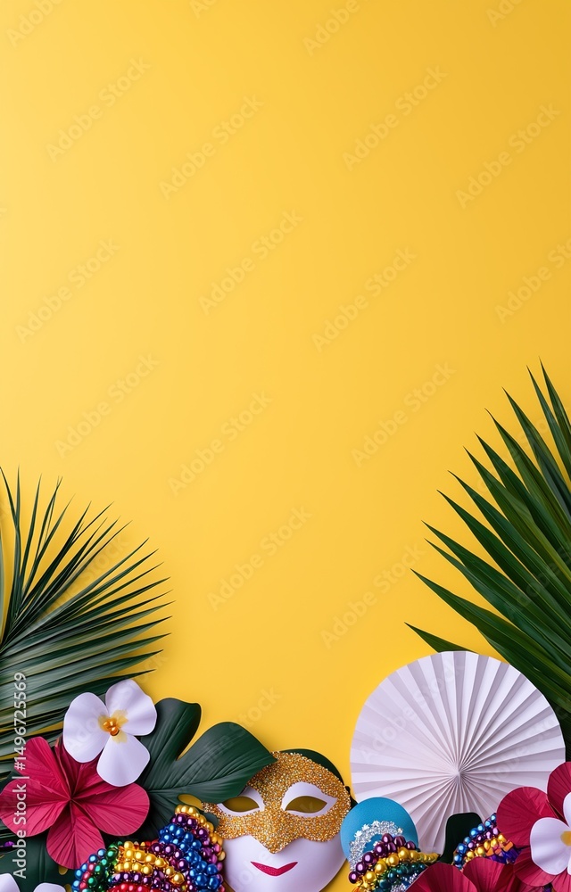 Naklejka premium background with tropical flowers