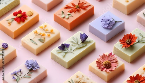 Handmade soap bars as wedding favors.
