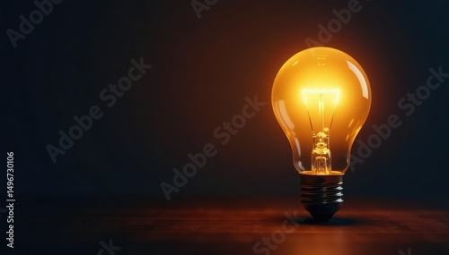 Bright light bulb illuminating a dark room, showcasing innovative thinking , bright light, concept