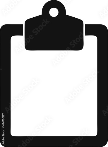 Clipboard With Paper Silhouette Vector Illustration