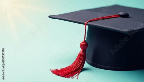 Close-up of a graduation cap, tassel hanging down, signifying accomplishment , graduation, academic, academic regalia