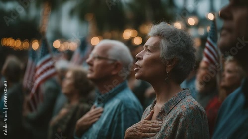 Wallpaper Mural Adults singing national anthem in outdoor setting Torontodigital.ca