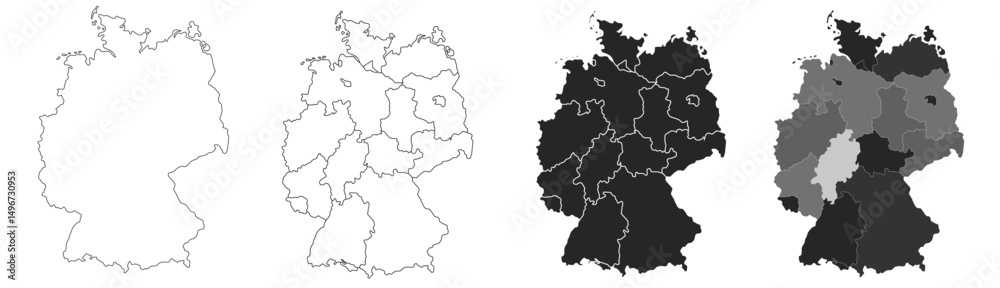 Obraz premium Germany map – vector illustration of political and geographical borders