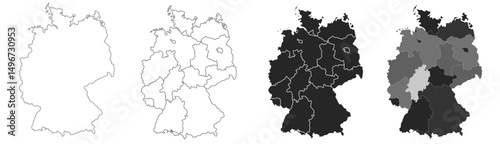 Germany map – vector illustration of political and geographical borders