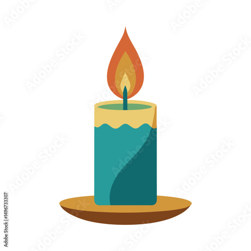 Candle Vector Illustration on White Background