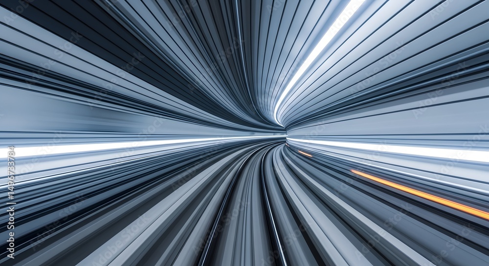 Fototapeta premium Abstract Speed Dynamic Lines Converging into a Futuristic Tunnel