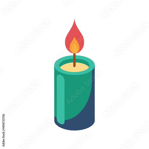Candle Vector Illustration on White Background
