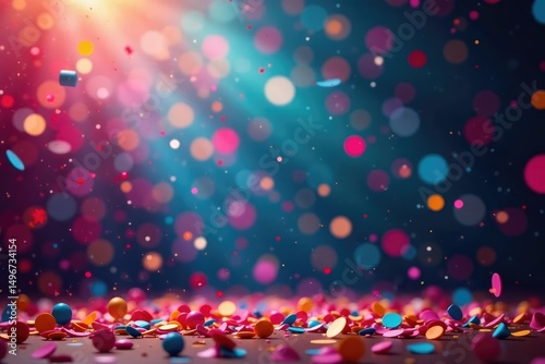 Joyful confetti explosion, vibrant colors celebrating a festive occasion , success, fun, happiness