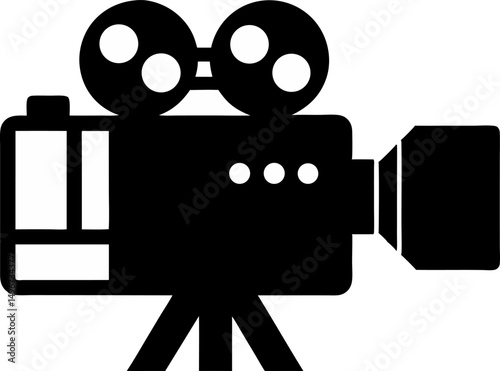 Film Camera Silhouette Vector Illustration  