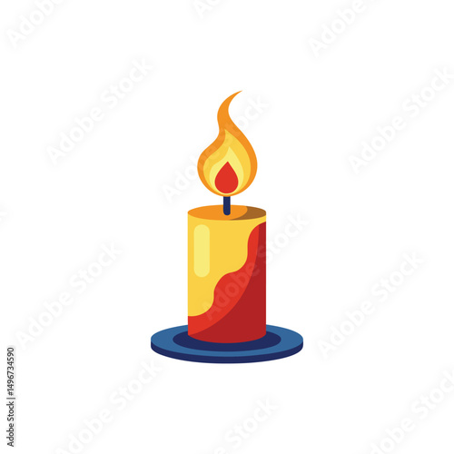 Candle Vector Illustration on White Background