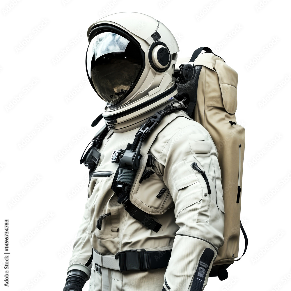 Astronaut in spacesuit with backpack, cut out transparent Astronaut in spacesuit with backpack, cut out transparent