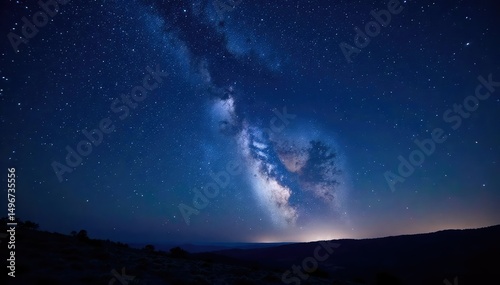 Stunning night sky filled with twinkling stars, perfect for backgrounds Vast, dark, cosmic, mysterious , starry night, sky, comets