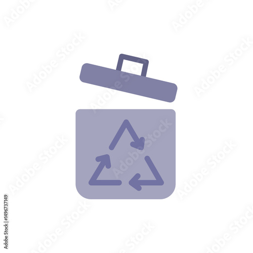 Stylized recycling bin illustration for eco-friendly waste management icon