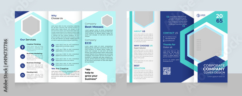 Creative orange and Black trifold business brochure Template