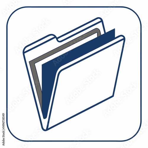 File folders and document storage, transparent background, Vector illustration, icon.

