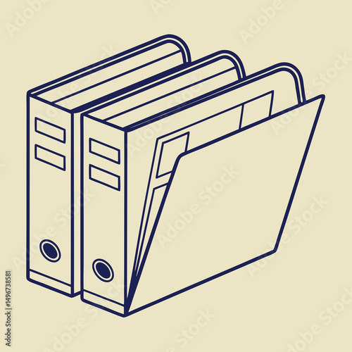 File folders and document storage, transparent background, Vector illustration, icon.

