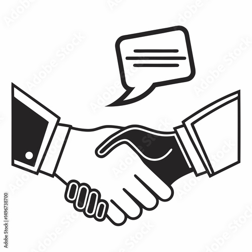 Business handshake, transparent background, Vector illustration, icon.

