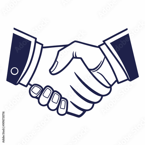 Business handshake, transparent background, Vector illustration, icon.

