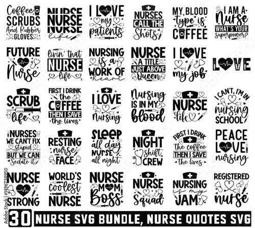Nurse SVG Bundle, Nurse Quotes SVG, Nurse Life, Doctor SVG, Nurse Superhero, Nurse SVG Heart, Registered nurse, Cricut Art & Illustration