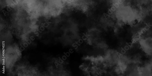 Abstract ash cloud and smoke texture in dark background. White Black fog effect transparent smoke isolated dark dramatic sky with black stormy clouds. Grunge creative and decorative fractal smoke art
