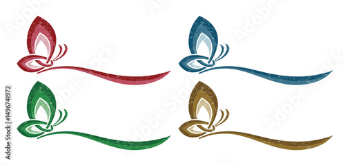 The set symbols of a stylized butterflies.