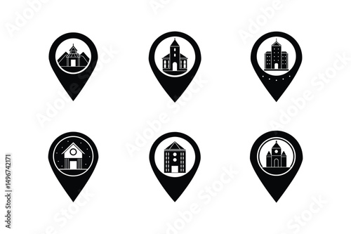 location icon silhouette vector illustration