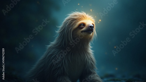 Enchanted Sloth A Glowing Forest Dream