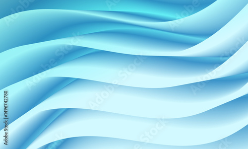 Fluid blue abstract with hazy luminous curves background. Vector illustration of background.