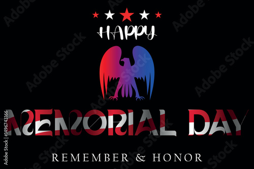 Memorial Day honor with bold text and eagle silhouette