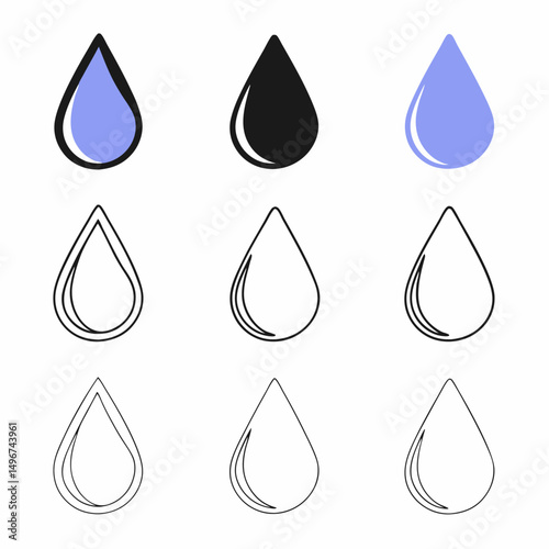 set of water drops