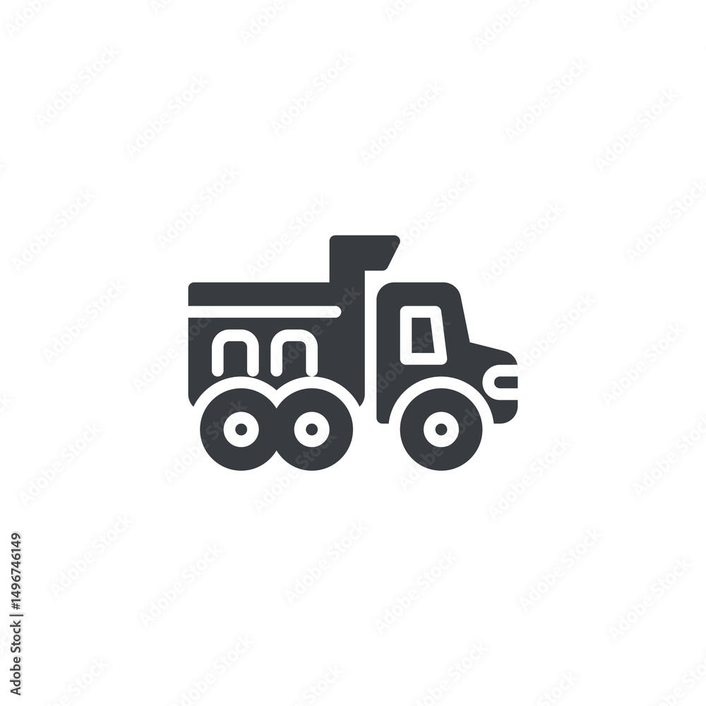 Toy dump truck vector icon Toy dump truck vector icon