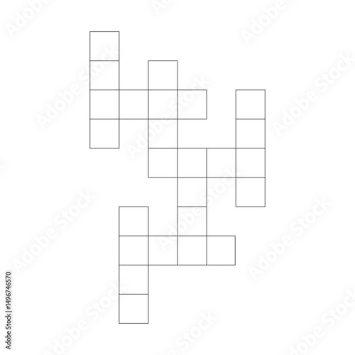 Four words crossword puzzle template. empty crossword game. four words crosswords game. word game for magazine and newspaper