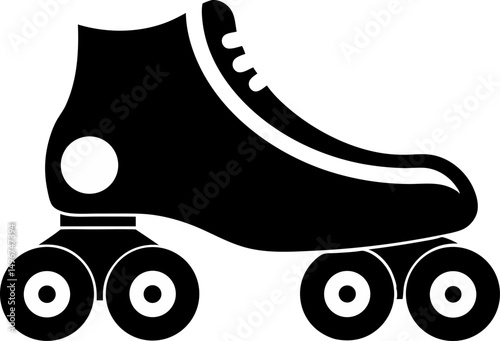 Roller Skate Silhouette Vector Illustration 