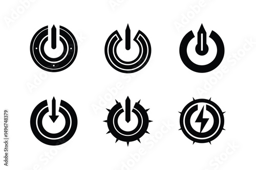 power icon silhouette vector illustration
