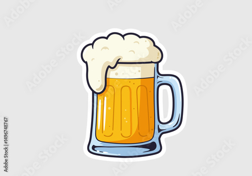 Frothy Beer Mug Illustration