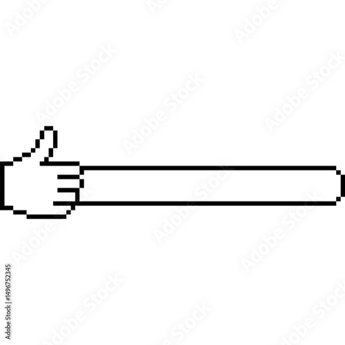 Pixel Art Progress Bar with Thumbs Up Icon - Loading Indicator set. Score progress bar
