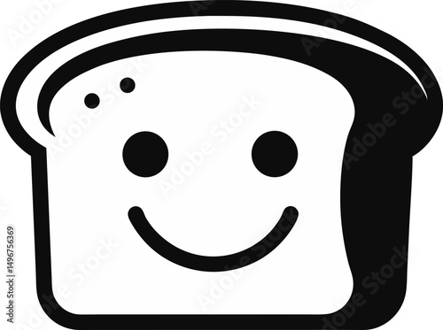 Toast With Smiley Face Silhouette Vector Illustration