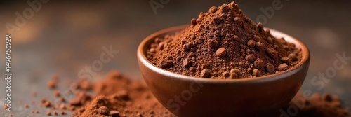 Wallpaper Mural A rich, dark bowl of unsweetened cocoa powder, ready for use in baking or hot chocolate  The texture is smooth and deep brown, hinting at delicious chocolatey treats to come , texture, antioxidant Torontodigital.ca