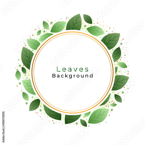 Vector illustration of abstract leaves frame background