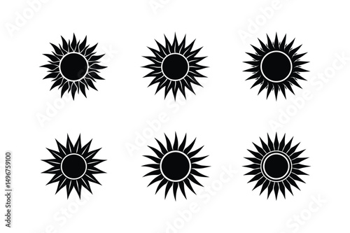 sun silhouette vector illustration