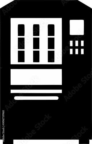 Vending Machine Silhouette Vector Illustration 