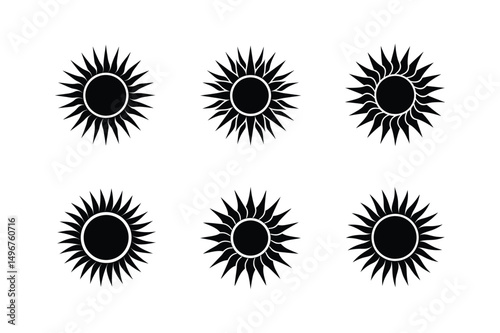 sun icon silhouette vector illustration