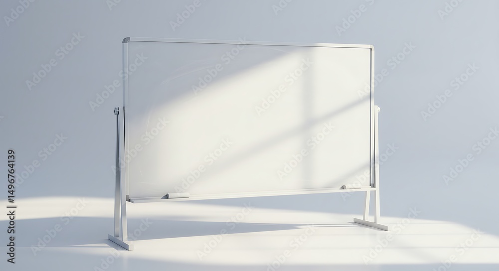 Obraz premium Whiteboard Presentation Ready for Ideas in Simple Studio Setting
